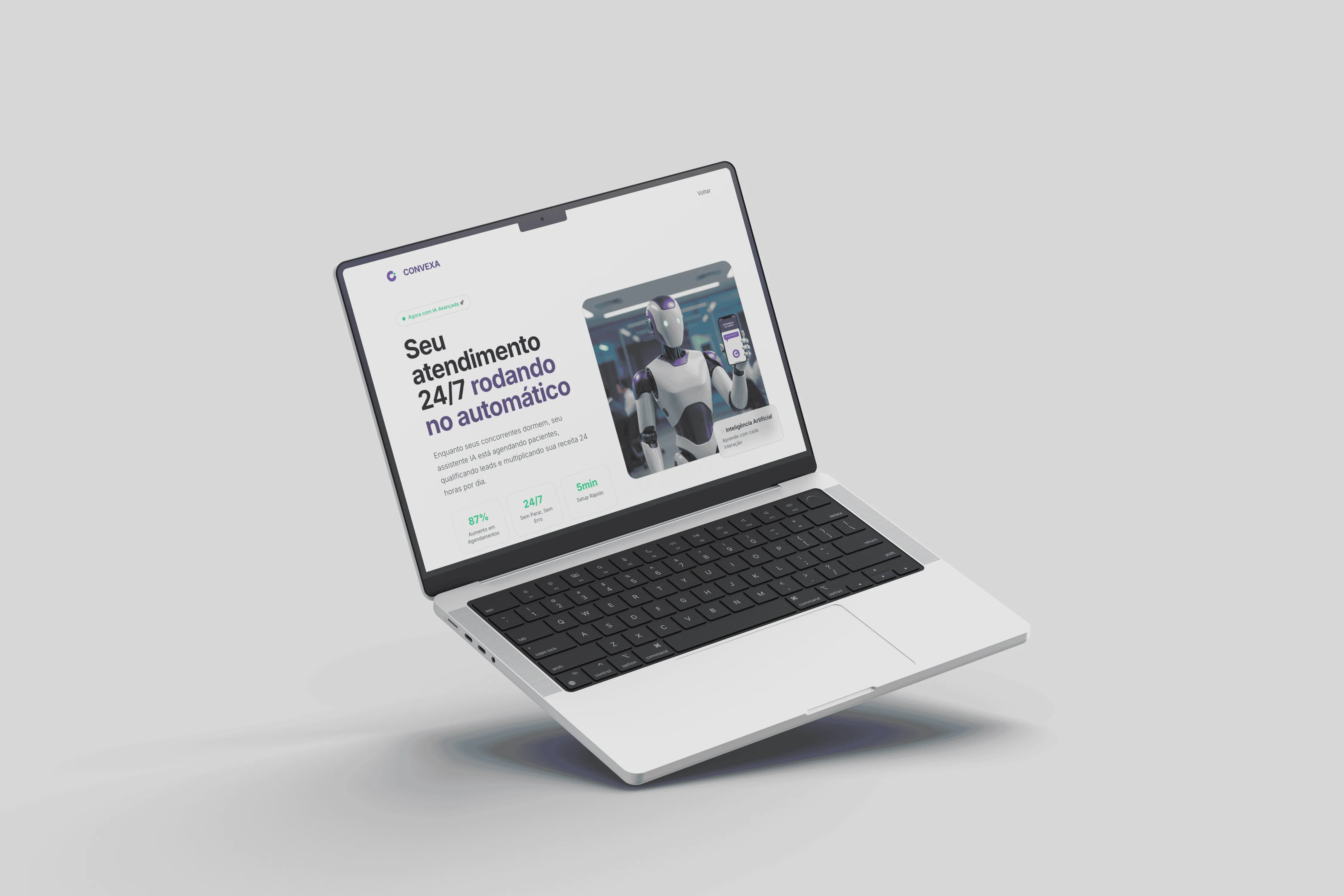 Projeto Convexa - Landing Page de empresa de agentes de IA de alta conversão desenvolvida pela PUMP
