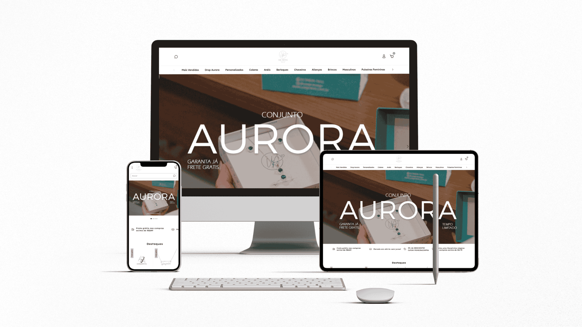 Projeto Use Pratas - Ecommerce de alta performance de Joias personalizadas desenvolvido pela PUMP